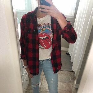 Red and black checkered flannel size small